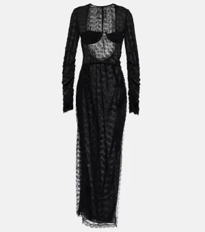 Alessandra Rich lace maxi dress, black