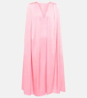 ALEX PERRY crepe cape midi dress, pink