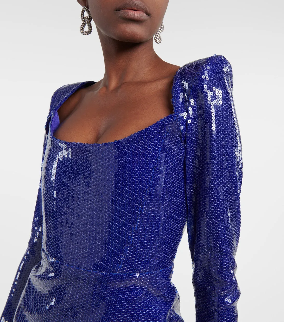 Alex Perry sequin midi dress, blue