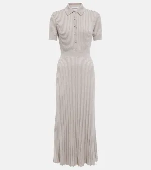 Amor midi dress in silk and cashmere GABRIELA HEARST, beige