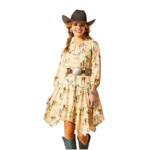 Ariat Women's Handkerchief Retro Ranch Print Dress