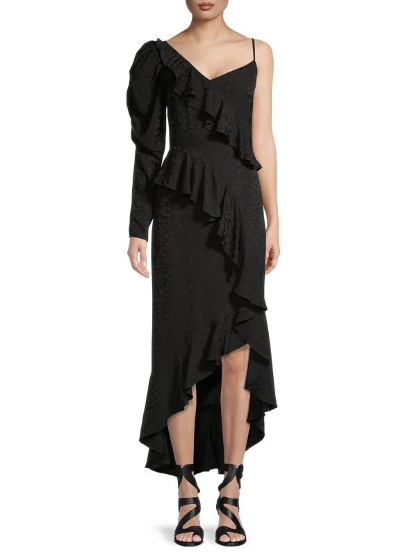 Asymmetrical midi dress pasqualena AMUR Black