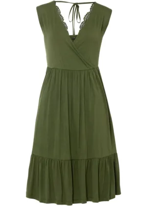 Bodyflirt Lace Jersey Dress, Green