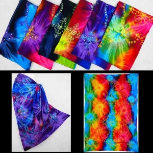 Cosmic Tie-Dye Embroidered Sarongs