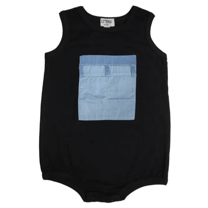 Crew Kids Denim Pocket Rompers