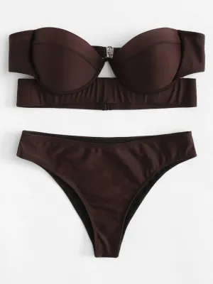 Cutout Bandeau Bikini Set