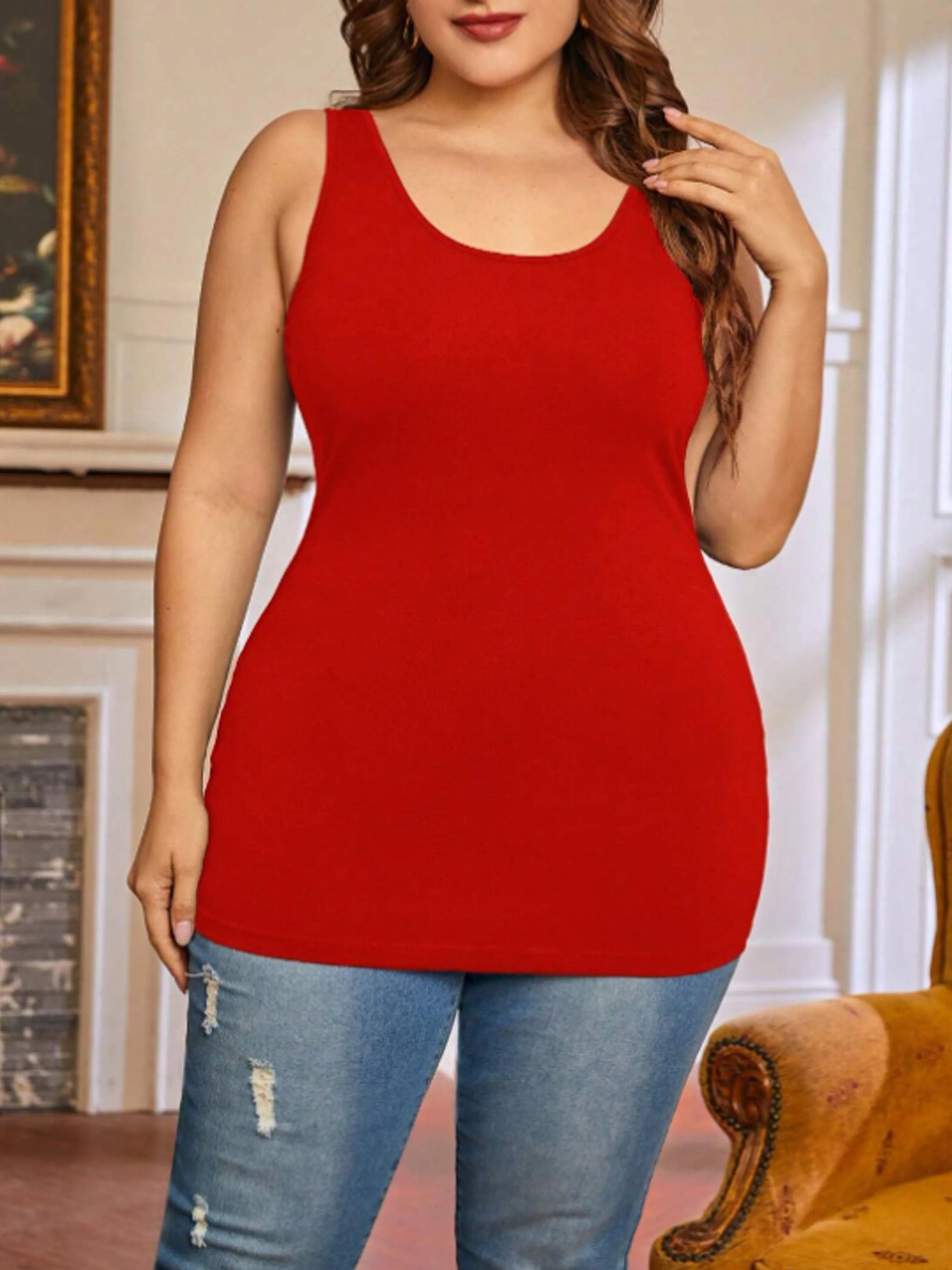 Essential Comfort Women's Plus Size Lounge Tank Tops Set