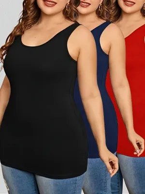 Essential Comfort Women's Plus Size Lounge Tank Tops Set