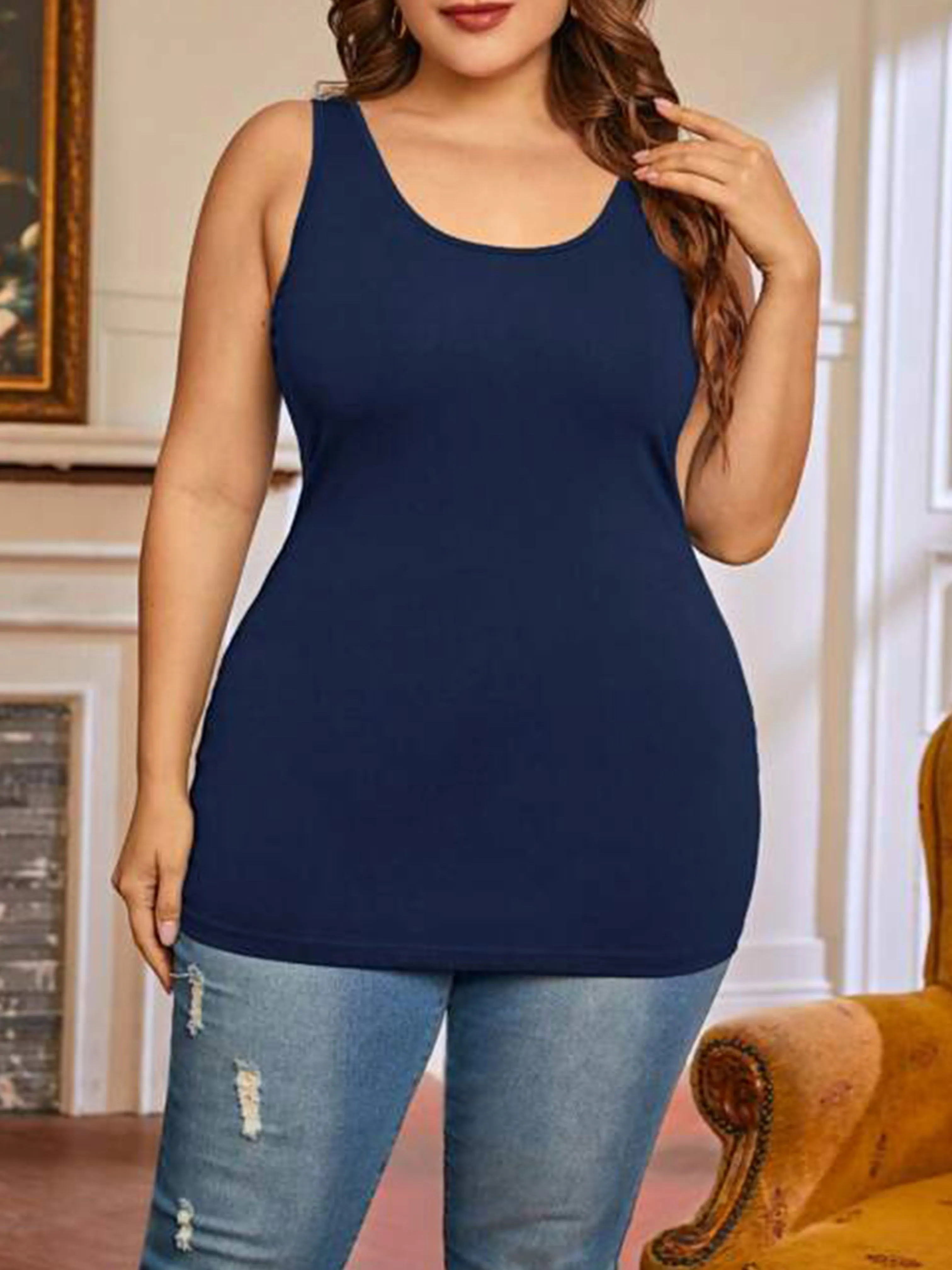 Essential Comfort Women's Plus Size Lounge Tank Tops Set