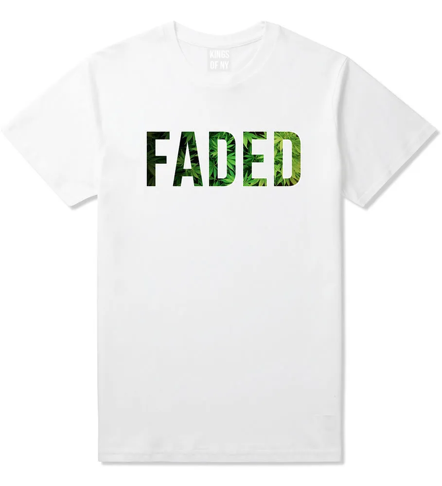 Faded Marijuana Weed Print T-Shirt