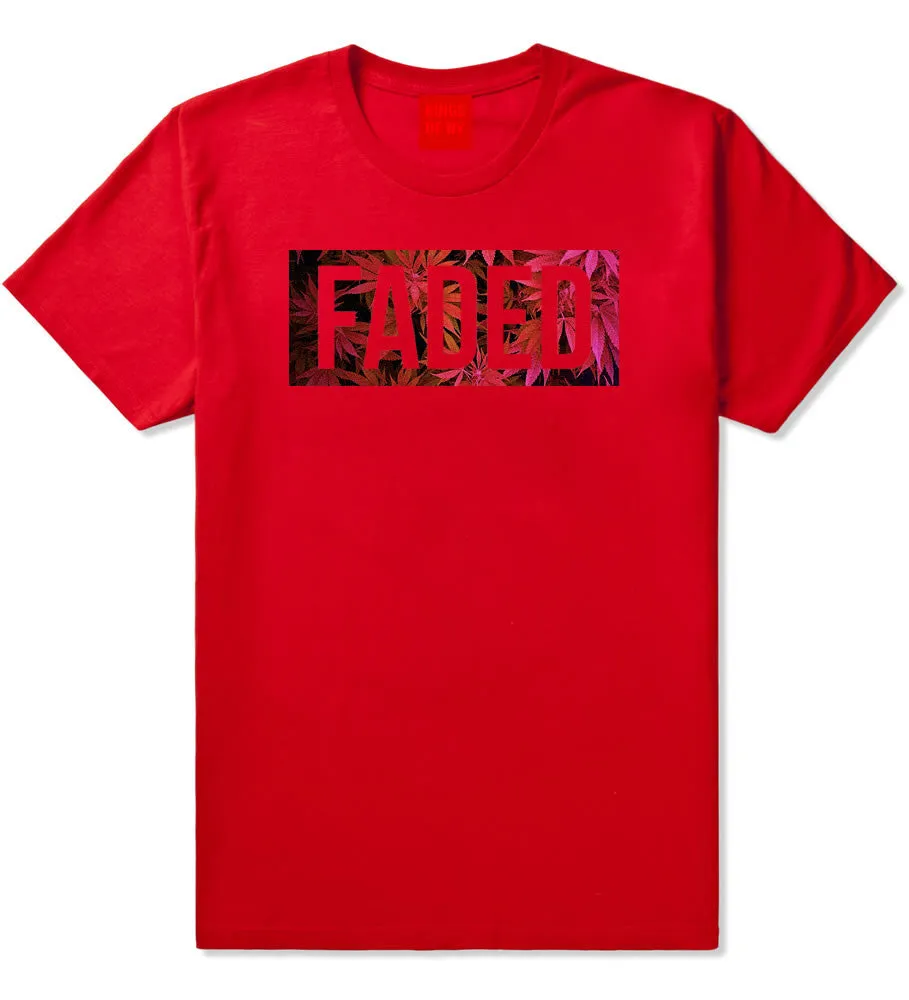 Faded Red and Pink Marijuana Weed T-Shirt