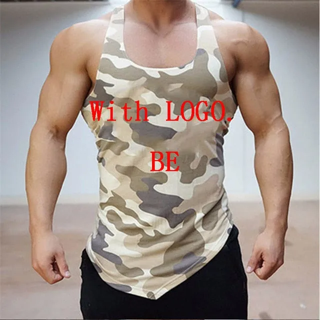 Fitness Men Tank Top Army Camo Camouflage Mens Bodybuilding Stringers Tank Tops Singlet Brand Clothing Sleeveless Shirt