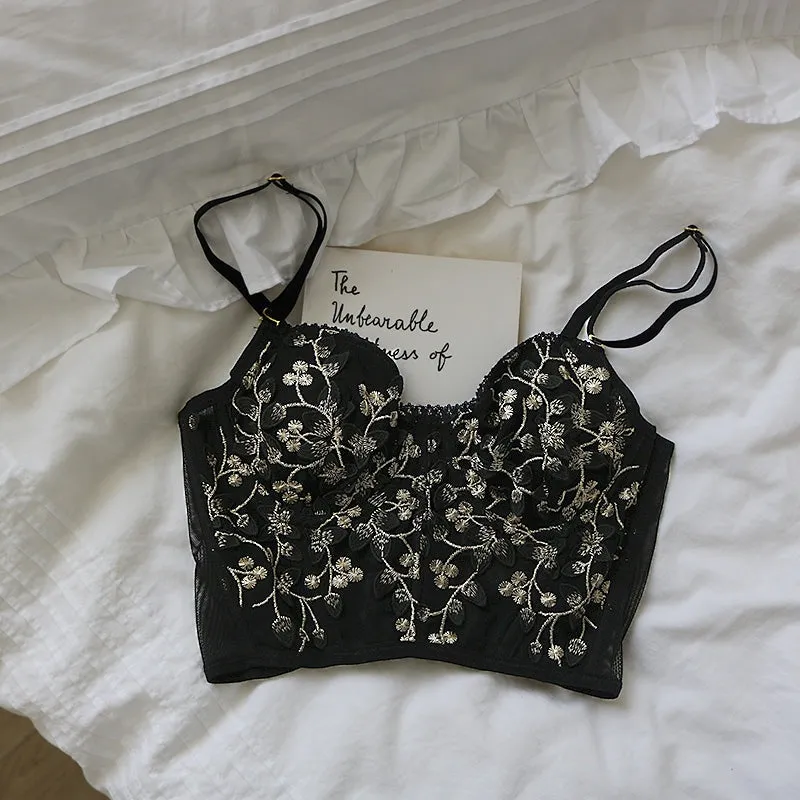 Floral Embroidered Bustier