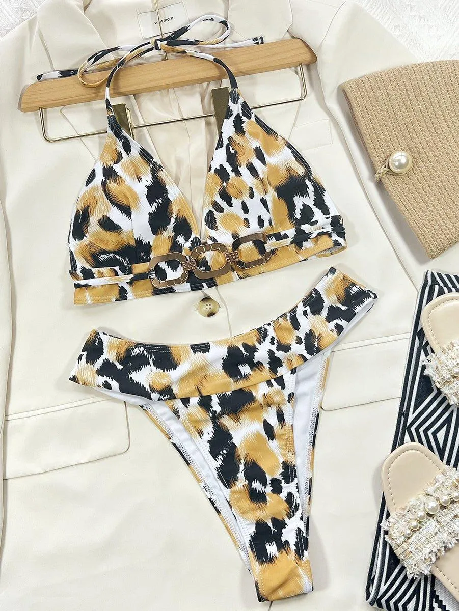 GFIT® New Sexy Leopard Print High Waist Bikini Sets