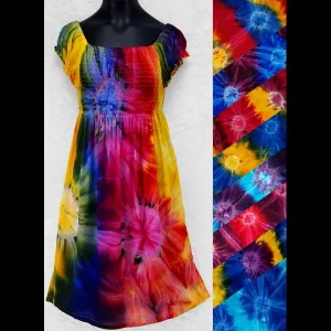 Girl's Tie-Dye Short Sleeve Dress (Ages: 4, 6, 8, 10, 12)