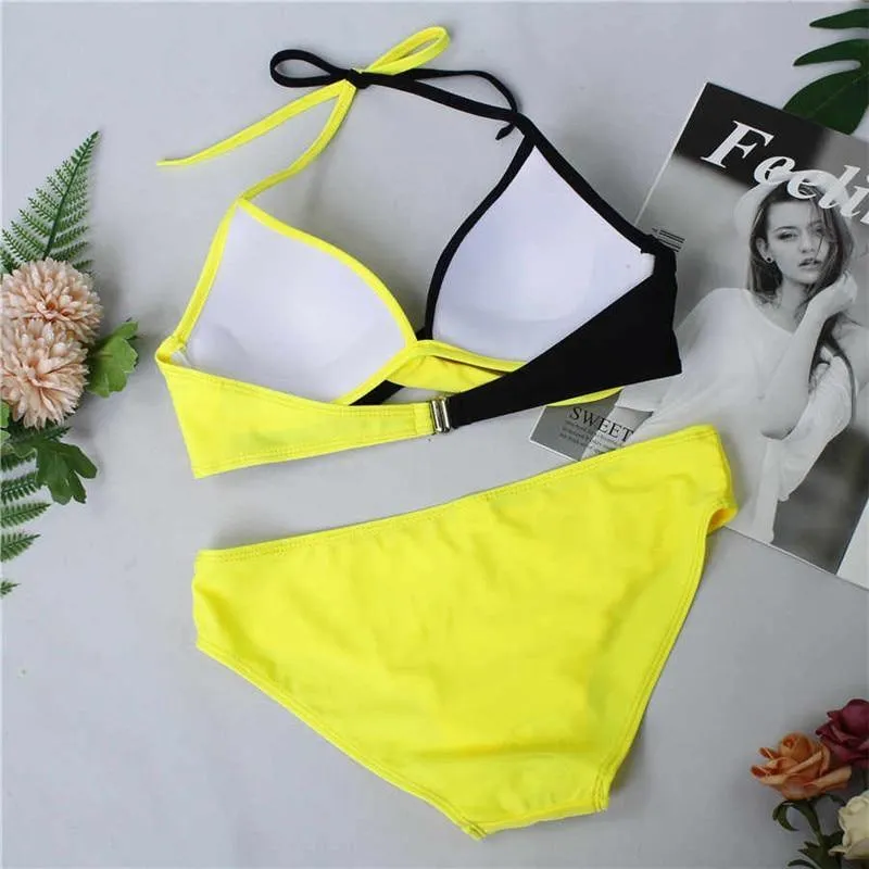 Halter Bikini Set Sexy Low Waist Bikini Set Swimwear Women Swimsuit