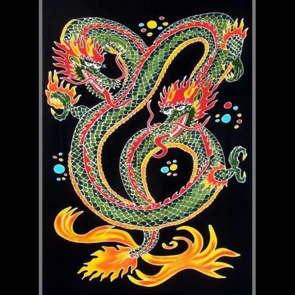 Hand-Painted Batik Dragon Sarongs