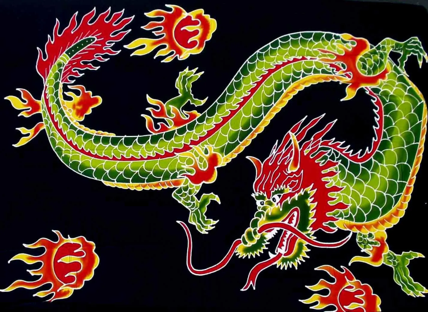 Hand-Painted Batik Dragon Sarongs