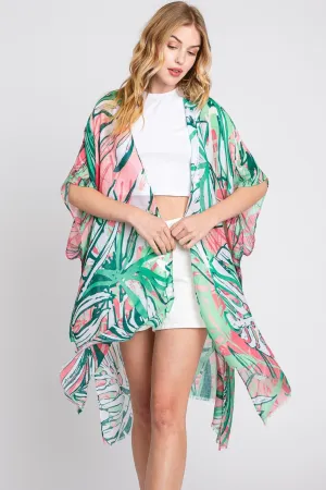 MS0351 Kinsley Tropical Leaves Kimono