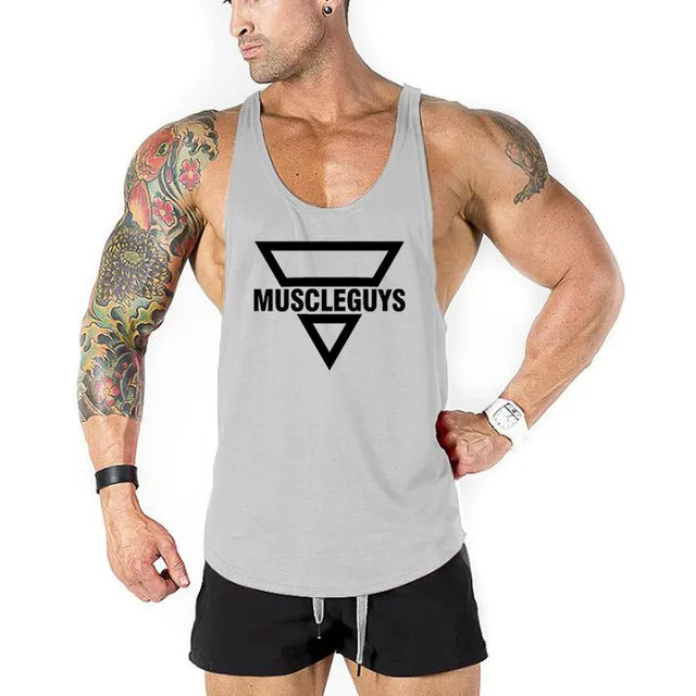 Muscleguys Brand gyms clothing Bodybuilding singlet Fitness Mens Tank Top Golds Gorilla Wear Vest Stringer sportswear Undershirt