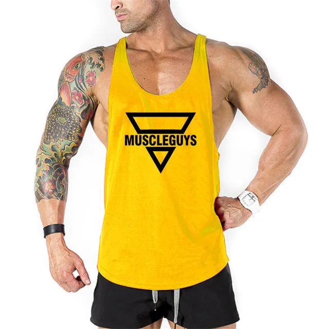 Muscleguys Brand gyms clothing Bodybuilding singlet Fitness Mens Tank Top Golds Gorilla Wear Vest Stringer sportswear Undershirt