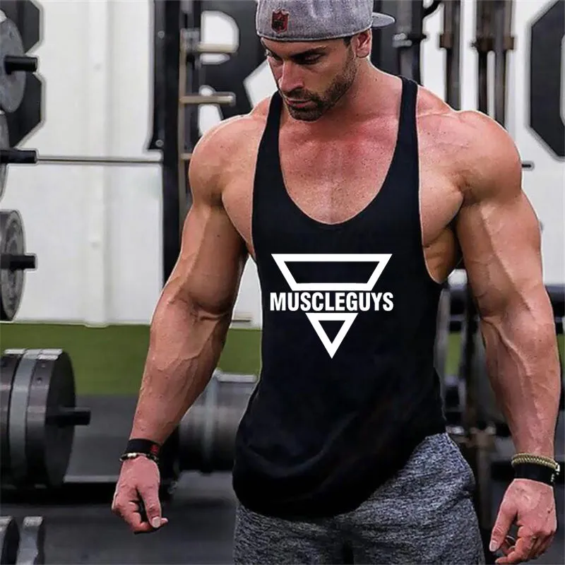 Muscleguys Brand gyms clothing Bodybuilding singlet Fitness Mens Tank Top Golds Gorilla Wear Vest Stringer sportswear Undershirt