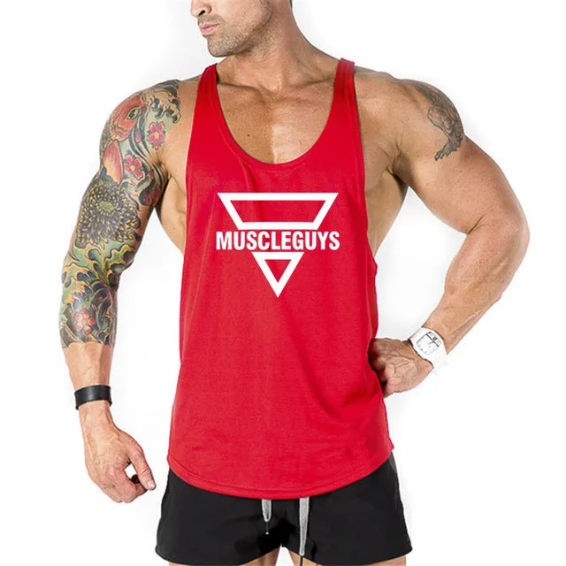 Muscleguys Brand gyms clothing Bodybuilding singlet Fitness Mens Tank Top Golds Gorilla Wear Vest Stringer sportswear Undershirt