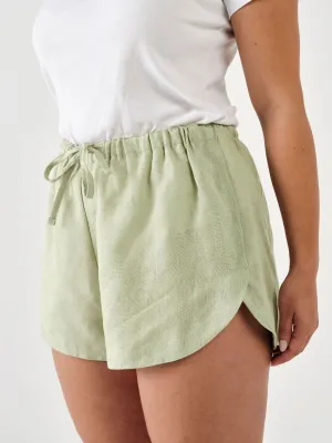 Nimes Wasabi Linen Shorts by Linen House