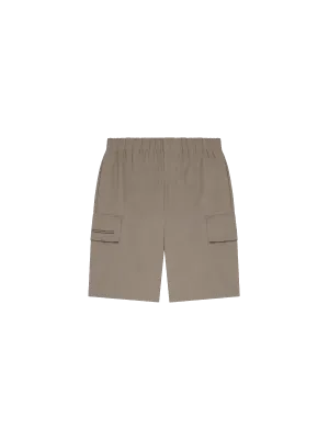 Organic Cotton Blend Cargo Shorts—mushroom