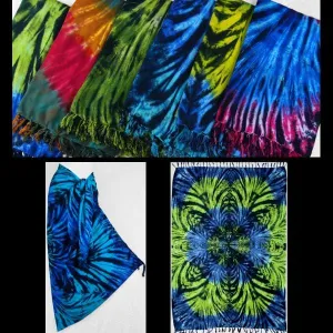 Polychromatic Tie-Dye Sarongs