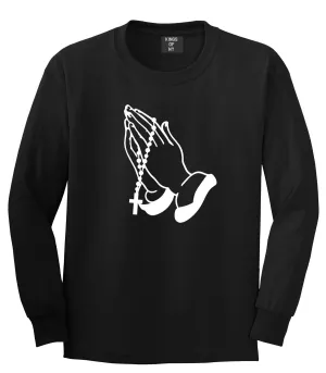 Prayer Hands Praying Rosary Long Sleeve T-Shirt