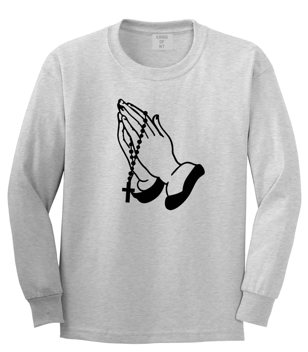 Prayer Hands Praying Rosary Long Sleeve T-Shirt