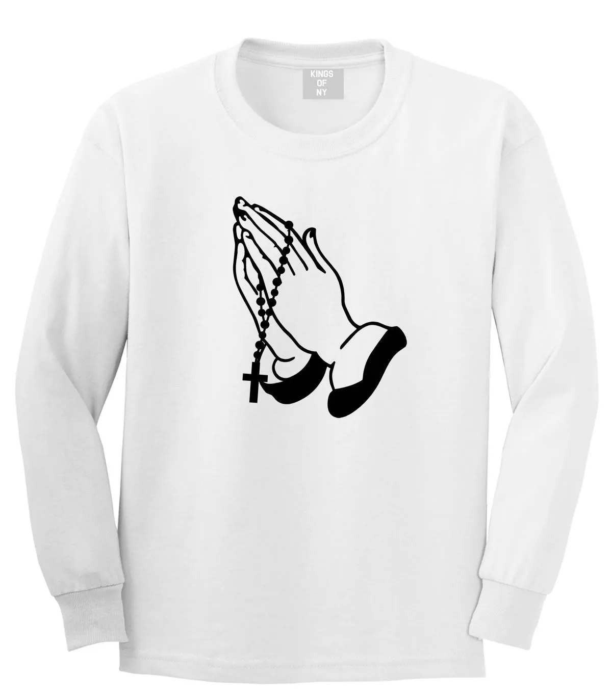 Prayer Hands Praying Rosary Long Sleeve T-Shirt