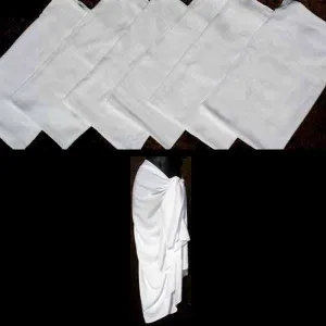 Premium Quality White Sarongs (~82 x 44 in.)