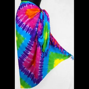 Rainbow Diamond Tie-Dye Sarongs