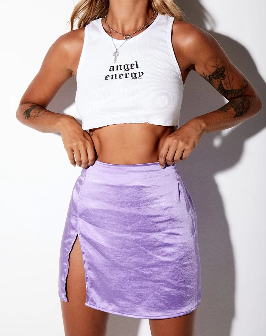 Shenka Mini Skirt in Satin Lilac