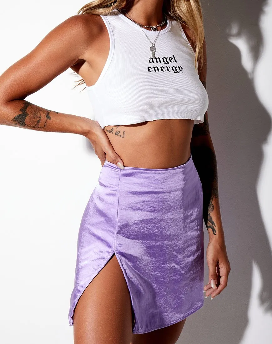 Shenka Mini Skirt in Satin Lilac