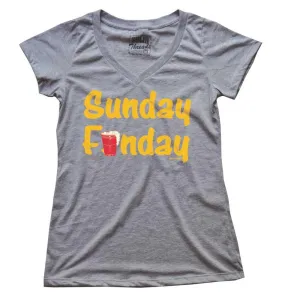 Women's Sunday Funday V-neck T-shirt